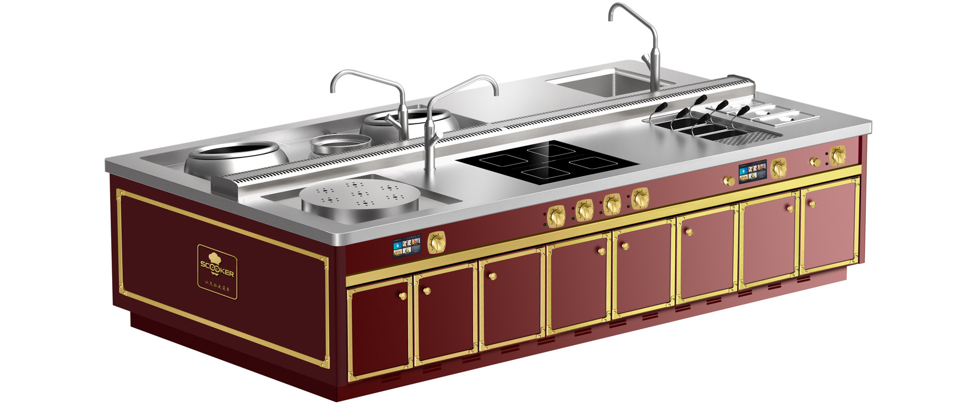 kualitas Seri Integrated Island Cooker pabrik