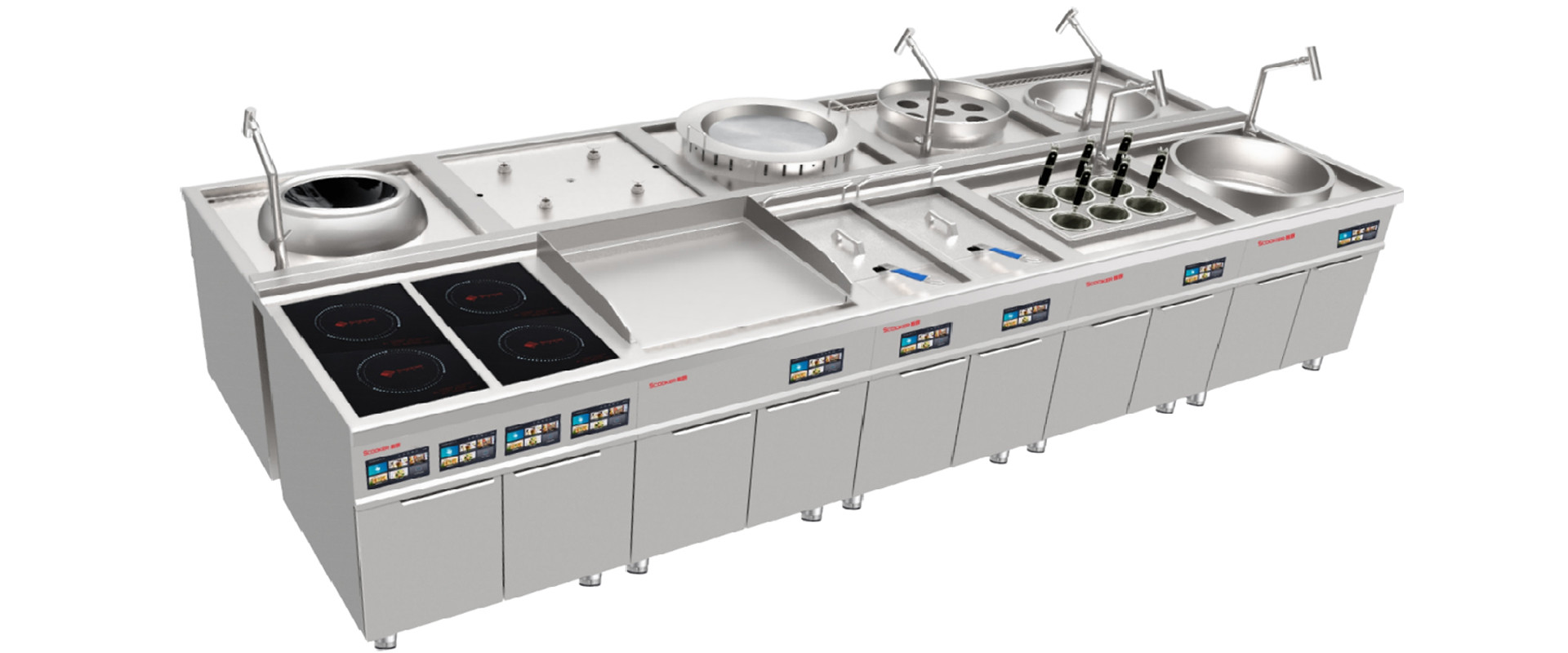 kualitas Seri Integrated Island Cooker pabrik